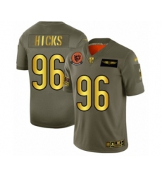 Men's Chicago Bears #96 Akiem Hicks Olive  Gold 2019 Salute to Service Limited Football Jersey