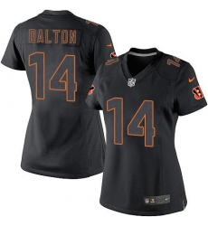 Women's Nike Cincinnati Bengals #14 Andy Dalton Limited Black Impact NFL Jersey
