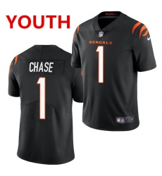 Youth Cincinnati Bengals #1 JaMarr Chase Limited Black Vapor Jersey