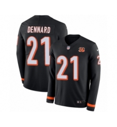 Men's Nike Cincinnati Bengals #21 Darqueze Dennard Limited Black Therma Long Sleeve NFL Jersey