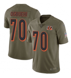 Youth Nike Cincinnati Bengals #70 Cedric Ogbuehi Limited Olive 2017 Salute to Service NFL Jersey