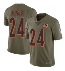 Men's Nike Cincinnati Bengals #24 Adam Jones Limited Olive 2017 Salute to Service NFL Jersey