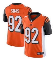 Men's Nike Cincinnati Bengals #92 Pat Sims Vapor Untouchable Limited Orange Alternate NFL Jersey