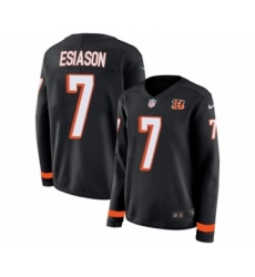 Women's Nike Cincinnati Bengals #7 Boomer Esiason Limited Black Therma Long Sleeve NFL Jersey
