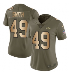 Women's Nike Denver Broncos #49 Dennis Smith Limited Olive/Gold 2017 Salute to Service NFL Jersey