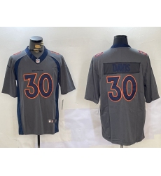 Men's Denver Broncos #30 Terrell Davis Grey 2019 Inverted Legend Stitched Nike Limited Jersey