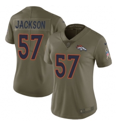 Women's Nike Denver Broncos #57 Tom Jackson Limited Olive 2017 Salute to Service NFL Jersey