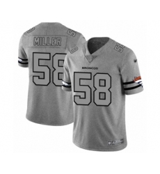 Men's Denver Broncos #58 Von Miller Gray Team Logo Gridiron Limited Football Jersey