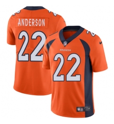 Youth Nike Denver Broncos #22 C.J. Anderson Orange Team Color Vapor Untouchable Limited Player NFL Jersey