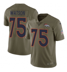 Men's Nike Denver Broncos #75 Menelik Watson Limited Olive 2017 Salute to Service NFL Jersey