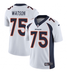 Men's Nike Denver Broncos #75 Menelik Watson White Vapor Untouchable Limited Player NFL Jersey