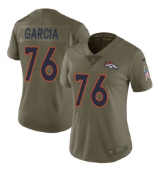 Women's Nike Denver Broncos #76 Max Garcia Limited Olive 2017 Salute to Service NFL Jersey