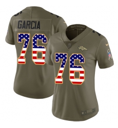 Women's Nike Denver Broncos #76 Max Garcia Limited Olive/USA Flag 2017 Salute to Service NFL Jersey