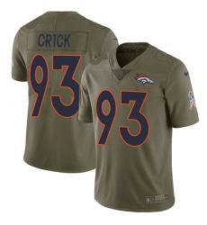 Youth Nike Denver Broncos #93 Jared Crick Limited Olive 2017 Salute to Service NFL Jersey