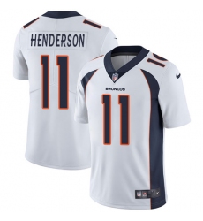 Men's Nike Denver Broncos #11 Carlos Henderson White Vapor Untouchable Limited Player NFL Jersey