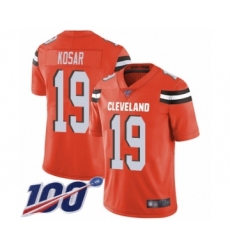 Men's Cleveland Browns #19 Bernie Kosar Orange Alternate Vapor Untouchable Limited Player 100th Season Football Jersey