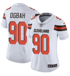 Women's Nike Cleveland Browns #90 Emmanuel Ogbah White Vapor Untouchable Limited Player NFL Jersey