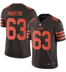 Men's Nike Cleveland Browns #63 Marcus Martin Limited Brown Rush Vapor Untouchable NFL Jersey