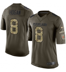 Men's Nike Cleveland Browns #8 Kevin Hogan Elite Green Salute to Service NFL Jersey