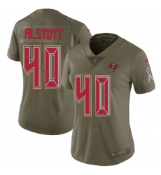 Women's Nike Tampa Bay Buccaneers #40 Mike Alstott Limited Olive 2017 Salute to Service NFL Jersey