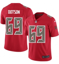 Men's Nike Tampa Bay Buccaneers #69 Demar Dotson Limited Red Rush Vapor Untouchable NFL Jersey