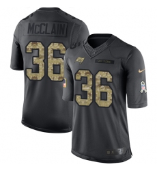 Men's Nike Tampa Bay Buccaneers #36 Robert McClain Limited Black 2016 Salute to Service NFL Jersey