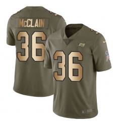 Youth Nike Tampa Bay Buccaneers #36 Robert McClain Limited Olive/Gold 2017 Salute to Service NFL Jersey