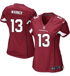 Women's Nike Arizona Cardinals #13 Kurt Warner Game Red Team Color NFL Jersey