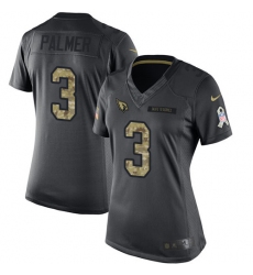 Women's Nike Arizona Cardinals #3 Carson Palmer Limited Black 2016 Salute to Service NFL Jersey