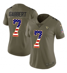 Women's Nike Arizona Cardinals #7 Blaine Gabbert Limited Olive/USA Flag 2017 Salute to Service NFL Jersey
