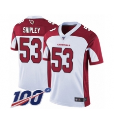 Men's Arizona Cardinals #53 A.Q. Shipley White Vapor Untouchable Limited Player 100th Season Football Jersey