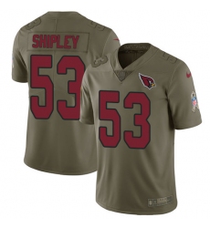 Men's Nike Arizona Cardinals #53 A.Q. Shipley Limited Olive 2017 Salute to Service NFL Jersey