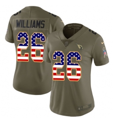 Women's Nike Arizona Cardinals #26 Brandon Williams Limited Olive/USA Flag 2017 Salute to Service NFL Jersey