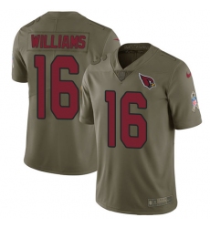 Youth Nike Arizona Cardinals #16 Chad Williams Limited Olive 2017 Salute to Service NFL Jersey