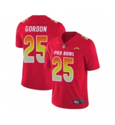 Men's Los Angeles Chargers #25 Melvin Gordon Limited Red AFC 2019 Pro Bowl Football Jersey