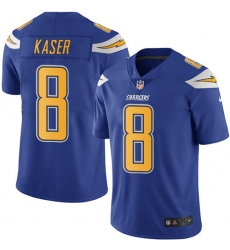 Men's Nike Los Angeles Chargers #8 Drew Kaser Limited Electric Blue Rush Vapor Untouchable NFL Jersey