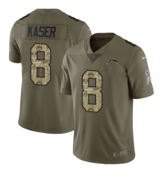 Men's Nike Los Angeles Chargers #8 Drew Kaser Limited Olive/Camo 2017 Salute to Service NFL Jersey