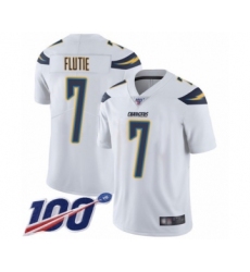 Men's Los Angeles Chargers #7 Doug Flutie White Vapor Untouchable Limited Player 100th Season Football Jersey