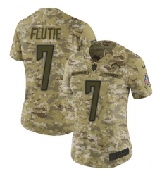 Women's Nike Los Angeles Chargers #7 Doug Flutie Limited Camo 2018 Salute to Service NFL Jersey