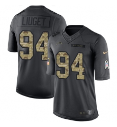 Men's Nike Los Angeles Chargers #94 Corey Liuget Limited Black 2016 Salute to Service NFL Jersey