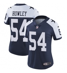 Women's Nike Dallas Cowboys #54 Chuck Howley Navy Blue Throwback Alternate Vapor Untouchable Limited Player NFL Jersey