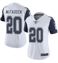 Women's Nike Dallas Cowboys #20 Darren McFadden Limited White Rush Vapor Untouchable NFL Jersey