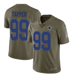 Men's Nike Dallas Cowboys #99 Charles Tapper Limited Olive 2017 Salute to Service NFL Jersey