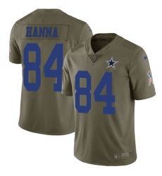 Youth Nike Dallas Cowboys #84 James Hanna Limited Olive 2017 Salute to Service NFL Jersey