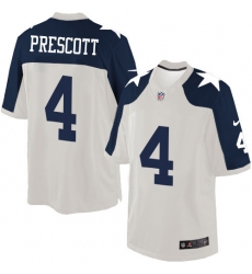 Men's Nike Dallas Cowboys #4 Dak Prescott Limited White Throwback Alternate NFL Jersey
