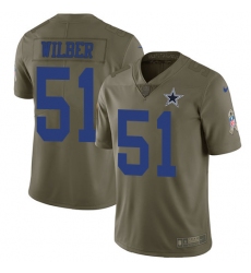Men's Nike Dallas Cowboys #51 Kyle Wilber Limited Olive 2017 Salute to Service NFL Jersey