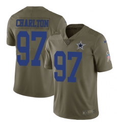 Youth Nike Dallas Cowboys #97 Taco Charlton Limited Olive 2017 Salute to Service NFL Jersey