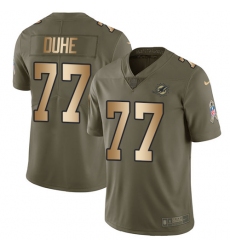 Youth Nike Miami Dolphins #77 Adam Joseph Duhe Limited Olive/Gold 2017 Salute to Service NFL Jersey
