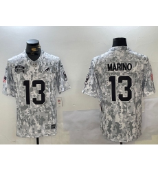 Men's Miami Dolphins #13 Dan Marino Arctic Camo 2024 FUSE Salute to Service Limited Stitched Jersey