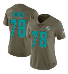 Women's Nike Miami Dolphins #78 Laremy Tunsil Limited Olive 2017 Salute to Service NFL Jersey